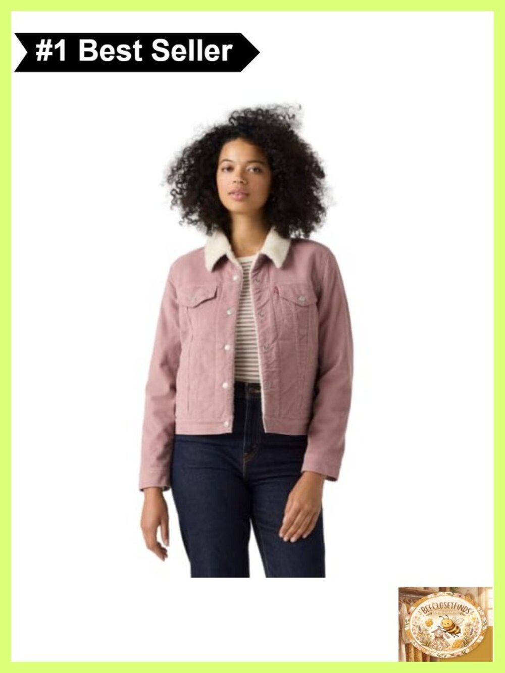 Sherpa Lined Denim Trucker Jacket Quilted Sleeves Collared Casual